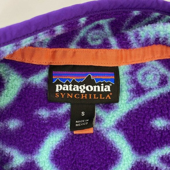 Patagonia Snap T Synchilla Womens Ikat Big Fish Small Purple - Picture 3 of 8